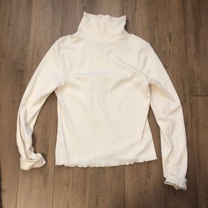 Cream, mock neck sweater